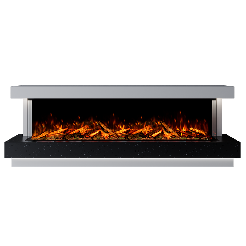 Lazio Suite 2000 3D Panoramic Marble Electric Fireplace - 