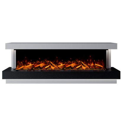 Lazio Suite 2000 3D Panoramic Marble Electric Fireplace - 