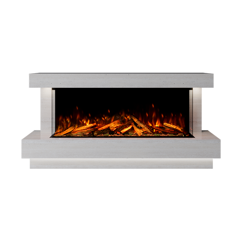 Lazio Suite 1250 3D Panoramic Marble Electric Fireplace - Approved By Design