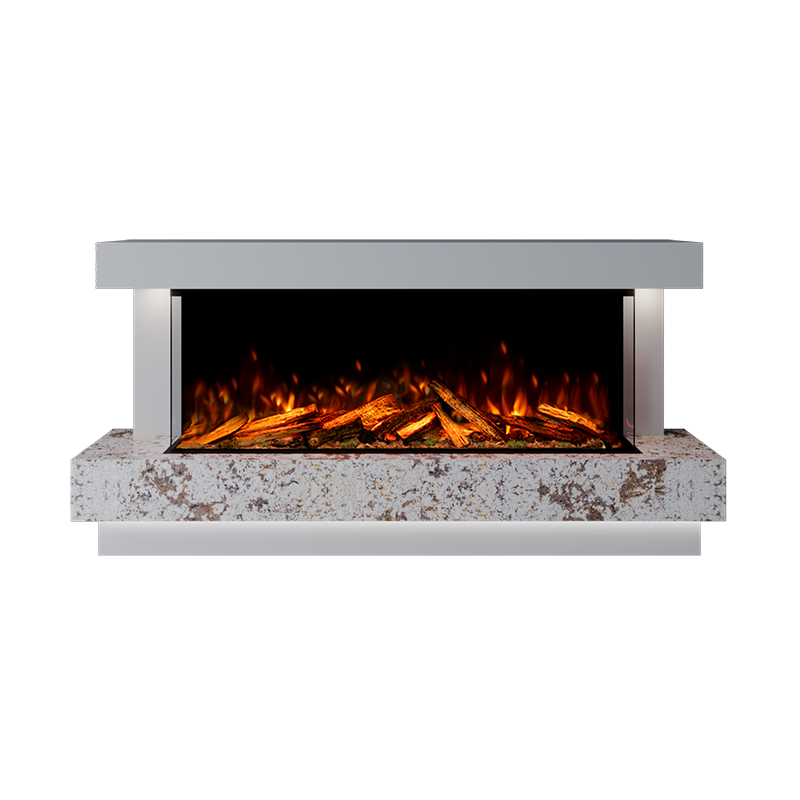 Lazio Suite 1250 3D Panoramic Marble Electric Fireplace - Approved By Design