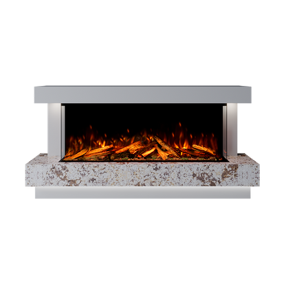 Lazio Suite 1250 3D Panoramic Marble Electric Fireplace - Approved By Design