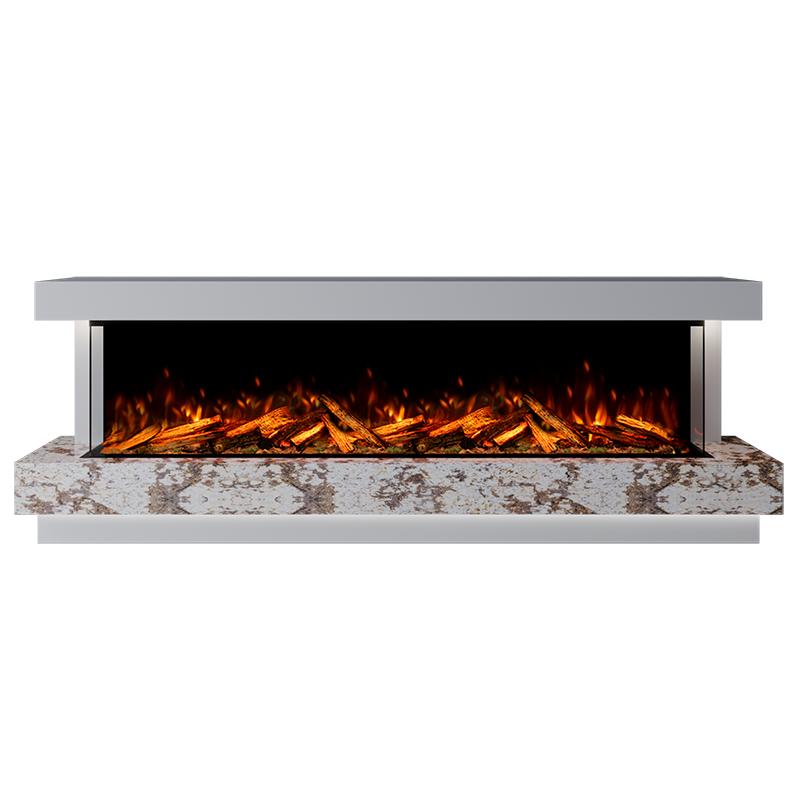 Lazio Suite 2000 3D Panoramic Marble Electric Fireplace - Approved By Design