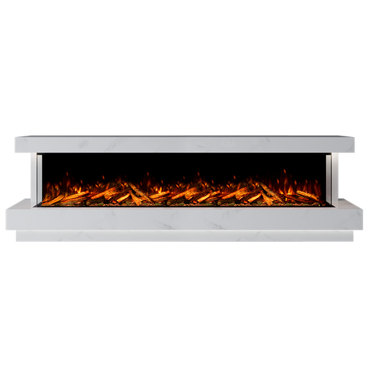 Lazio Suite 2500 3D Panoramic Marble Electric Fireplace - 