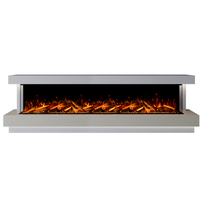 Lazio Suite 2500 3D Panoramic Marble Electric Fireplace - 