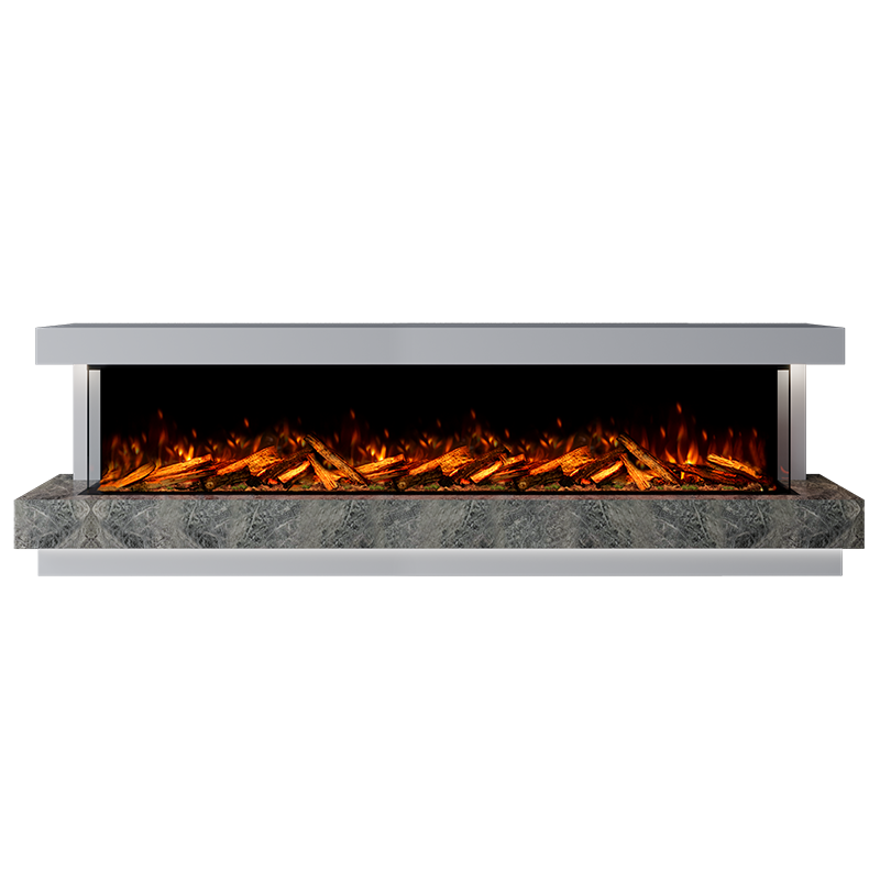 Lazio Suite 2500 3D Panoramic Marble Electric Fireplace - 