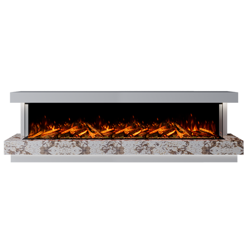 Lazio Suite 2500 3D Panoramic Marble Electric Fireplace - 