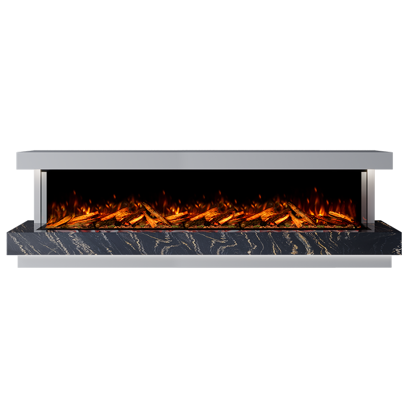 Lazio Suite 2500 3D Panoramic Marble Electric Fireplace - 