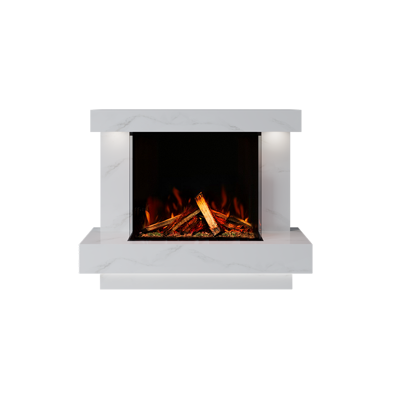 Lazio Suite 700 3D Panoramic Marble Electric Fireplace - 