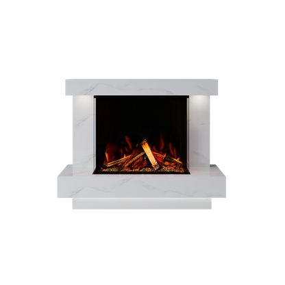 Lazio Suite 700 3D Panoramic Marble Electric Fireplace - 