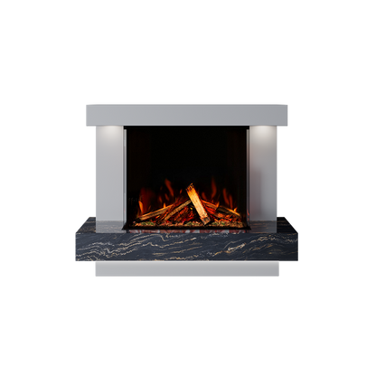 Lazio Suite 700 3D Panoramic Marble Electric Fireplace - 