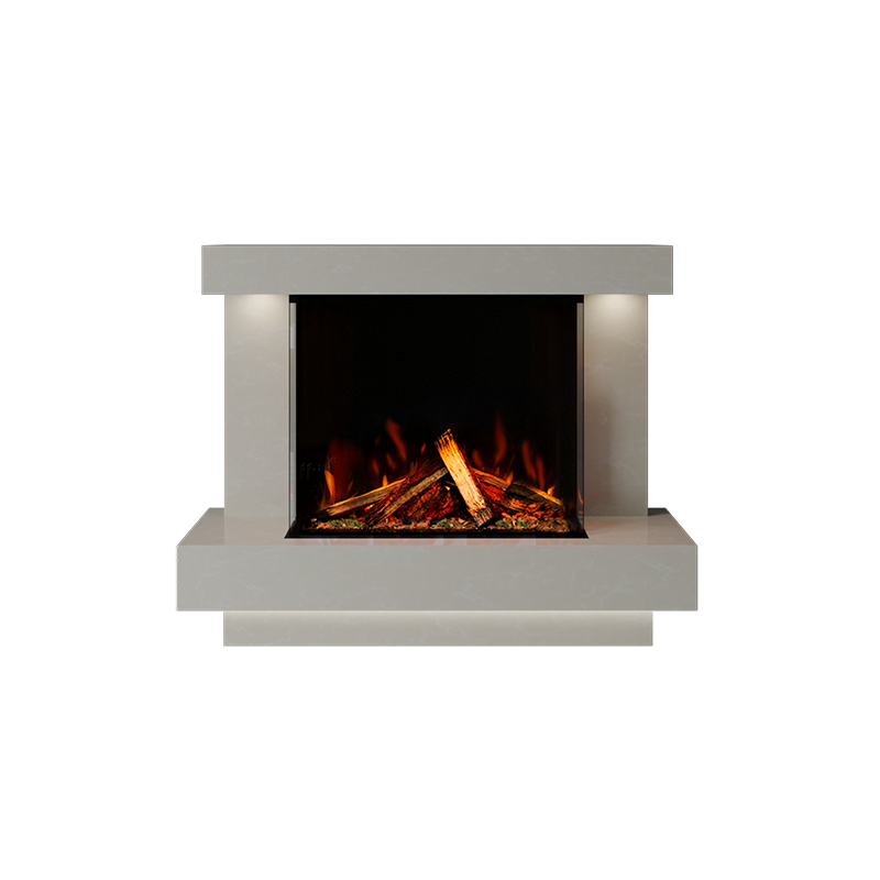Lazio Suite 700 3D Panoramic Marble Electric Fireplace - 