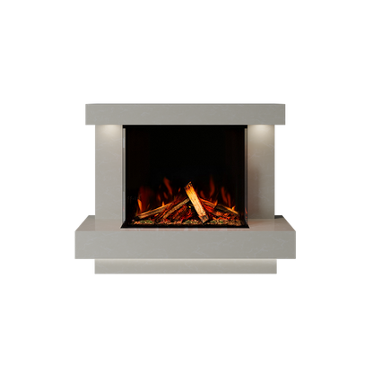 Lazio Suite 700 3D Panoramic Marble Electric Fireplace - 