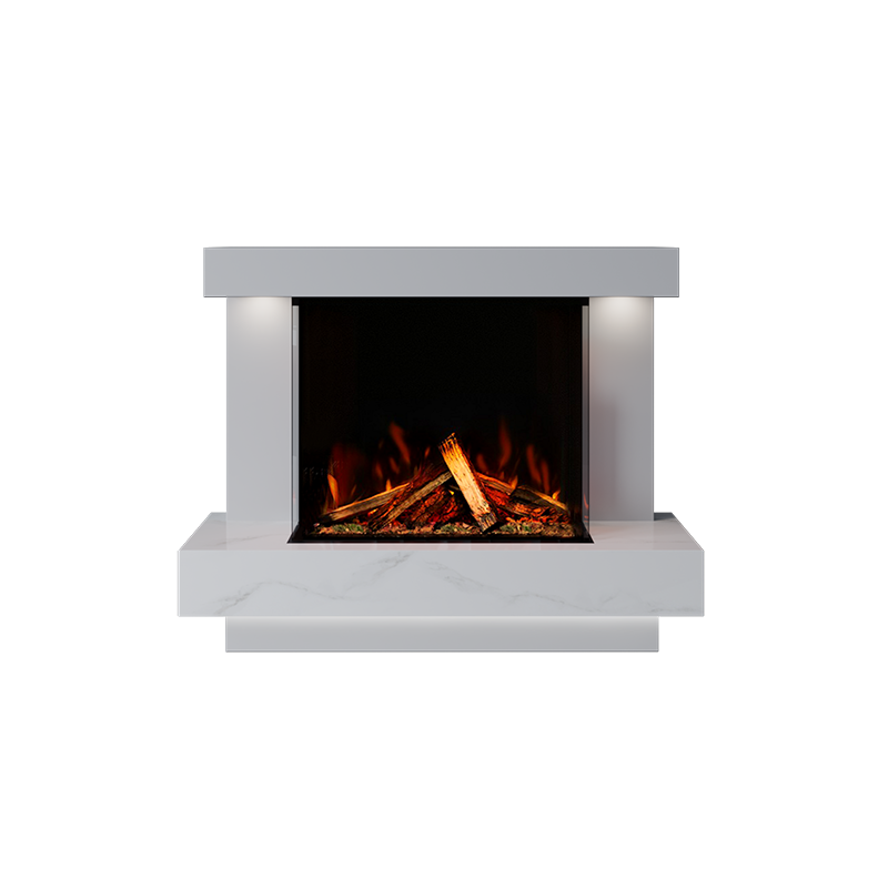 Lazio Suite 700 3D Panoramic Marble Electric Fireplace - 