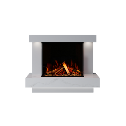 Lazio Suite 700 3D Panoramic Marble Electric Fireplace - 