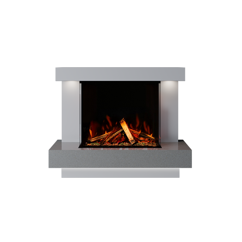 Lazio Suite 700 3D Panoramic Marble Electric Fireplace - 