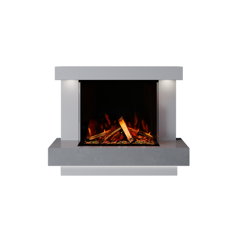 Lazio Suite 700 3D Panoramic Marble Electric Fireplace - 