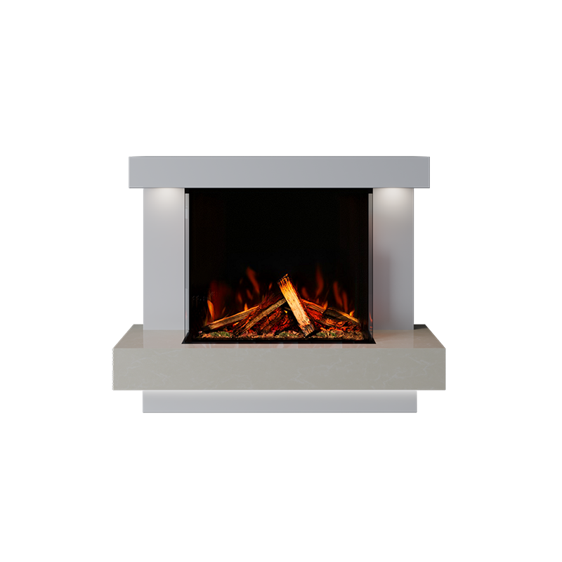 Lazio Suite 700 3D Panoramic Marble Electric Fireplace - 