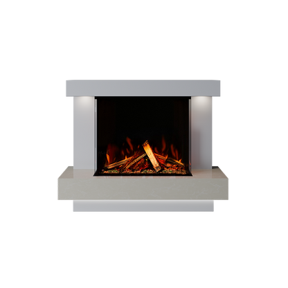 Lazio Suite 700 3D Panoramic Marble Electric Fireplace - 