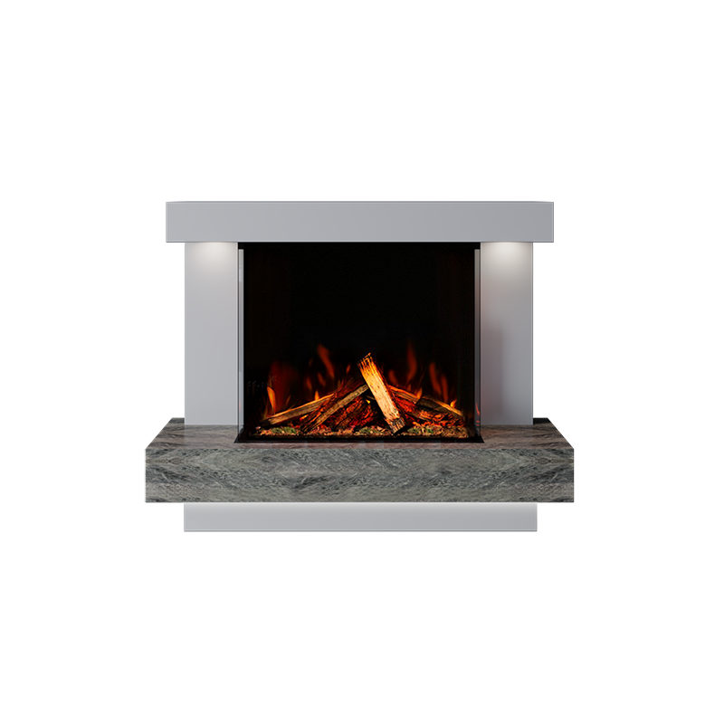 Lazio Suite 700 3D Panoramic Marble Electric Fireplace - 