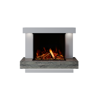 Lazio Suite 700 3D Panoramic Marble Electric Fireplace - 