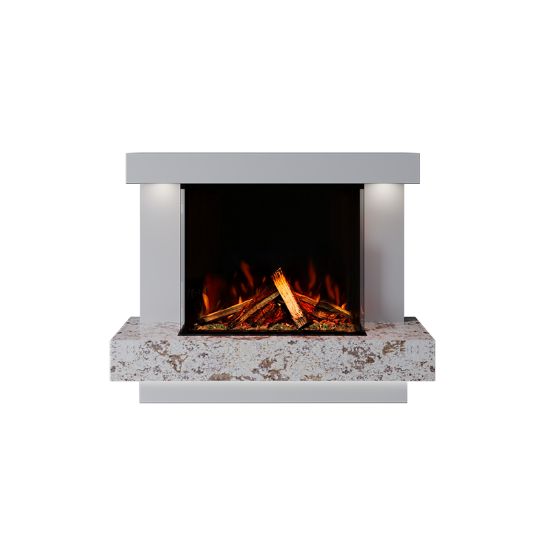 Lazio Suite 700 3D Panoramic Marble Electric Fireplace - 