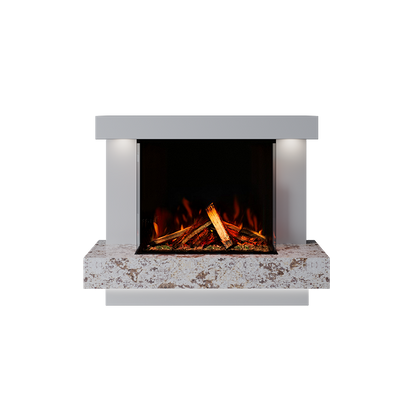 Lazio Suite 700 3D Panoramic Marble Electric Fireplace - 