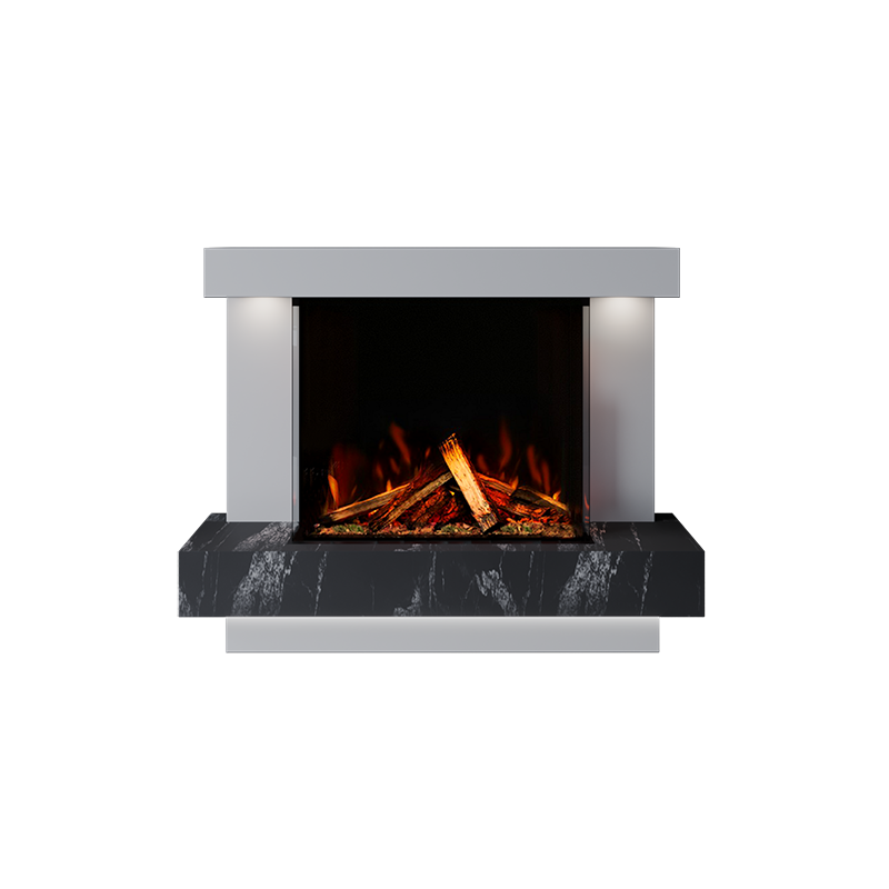 Lazio Suite 700 3D Panoramic Marble Electric Fireplace - 