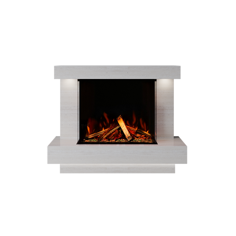 Lazio Suite 700 3D Panoramic Marble Electric Fireplace - 