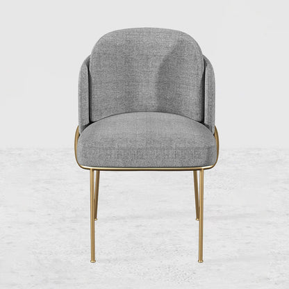 Linenic Modern 6-Piece Gray Dining Chair Cotton&Linen Upholstered Side Chair in Gold - 