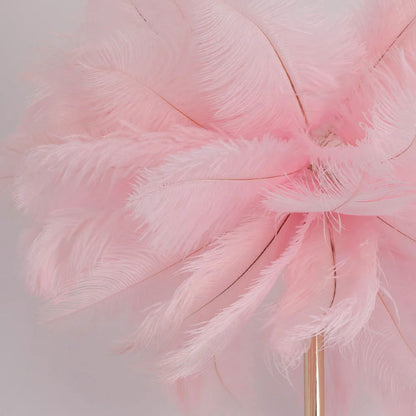 Loftus Pink Feather Rose Gold Floor Lamp Unique Tree Standing Lamp - 