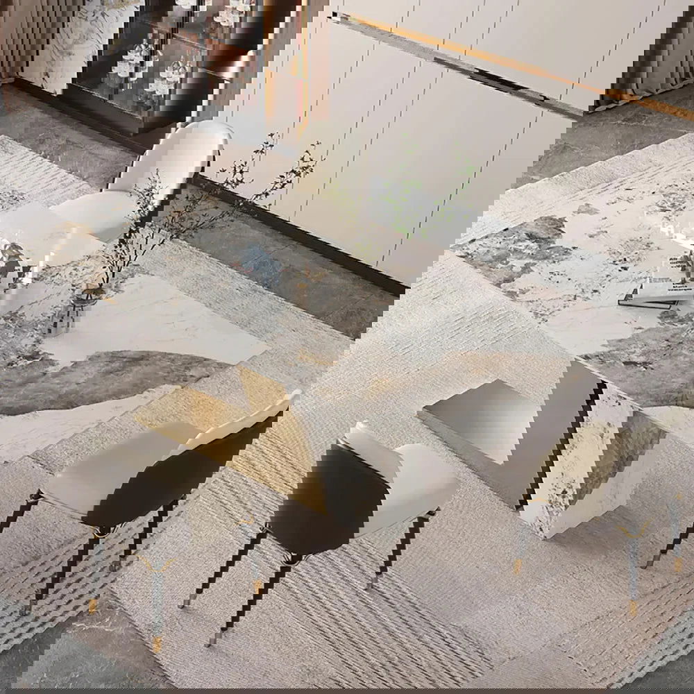 Luxotic 1800mm Rectangle Modern Sintered Stone Top Dining Table for 6 Stainless Steel - Homary