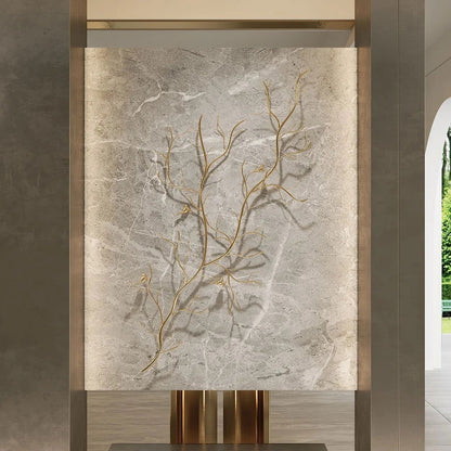 Luxury Creative Metal Branch & Birds Wall Decor Home Art in Gold in Living Room - 