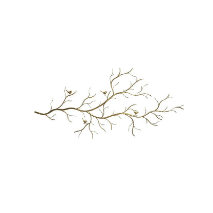 Luxury Creative Metal Branch & Birds Wall Decor Home Art in Gold in Living Room - 