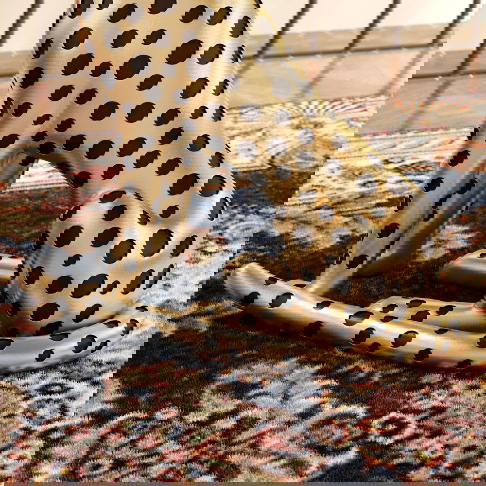 Luxury Gold Leopard Accent Side Table with Tray Top Resin Panther End Table Drink Table - 