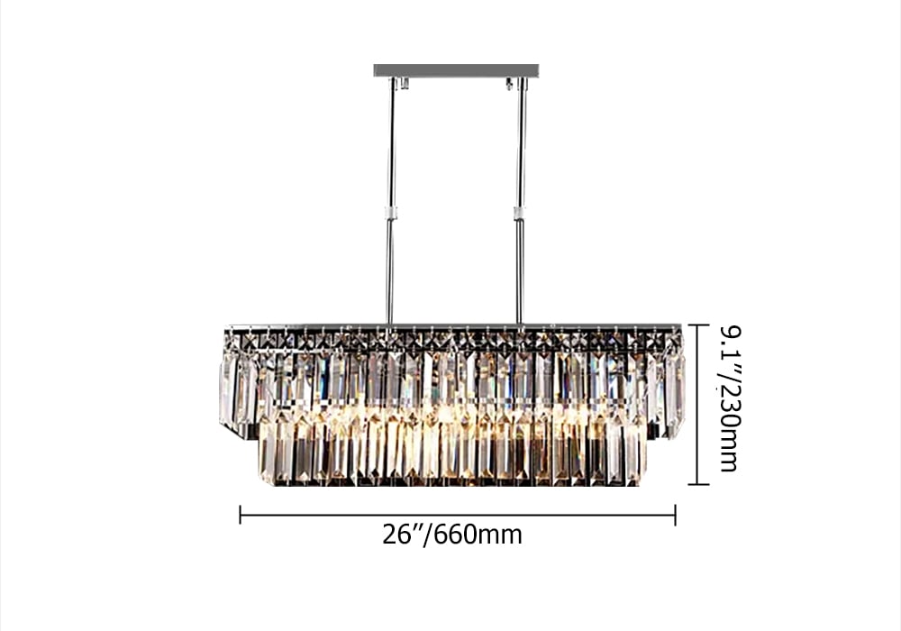 Luxury Radiant Prismatic Clear Crystal 3-Light Pendant Light in Chrome - 