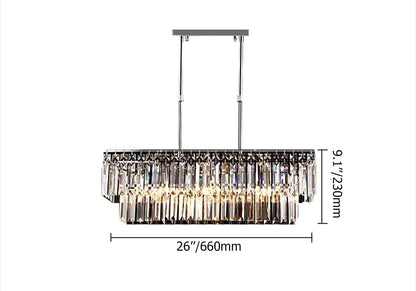 Luxury Radiant Prismatic Clear Crystal 3-Light Pendant Light in Chrome - 