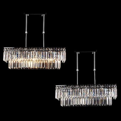 Luxury Radiant Prismatic Clear Crystal 3-Light Pendant Light in Chrome - 
