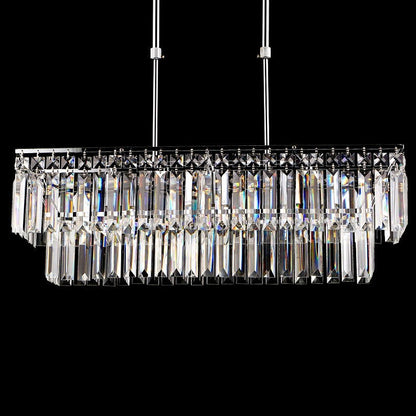 Luxury Radiant Prismatic Clear Crystal 3-Light Pendant Light in Chrome - 
