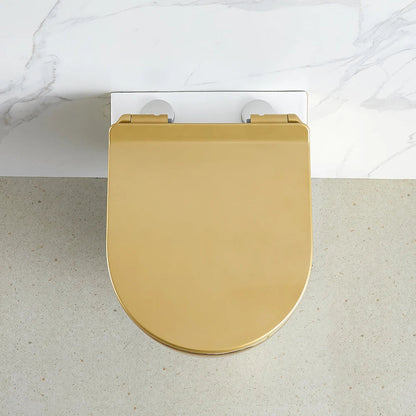 Luxury Round Wall-Mounted Toilet Rimless Flushing Ceramic - 