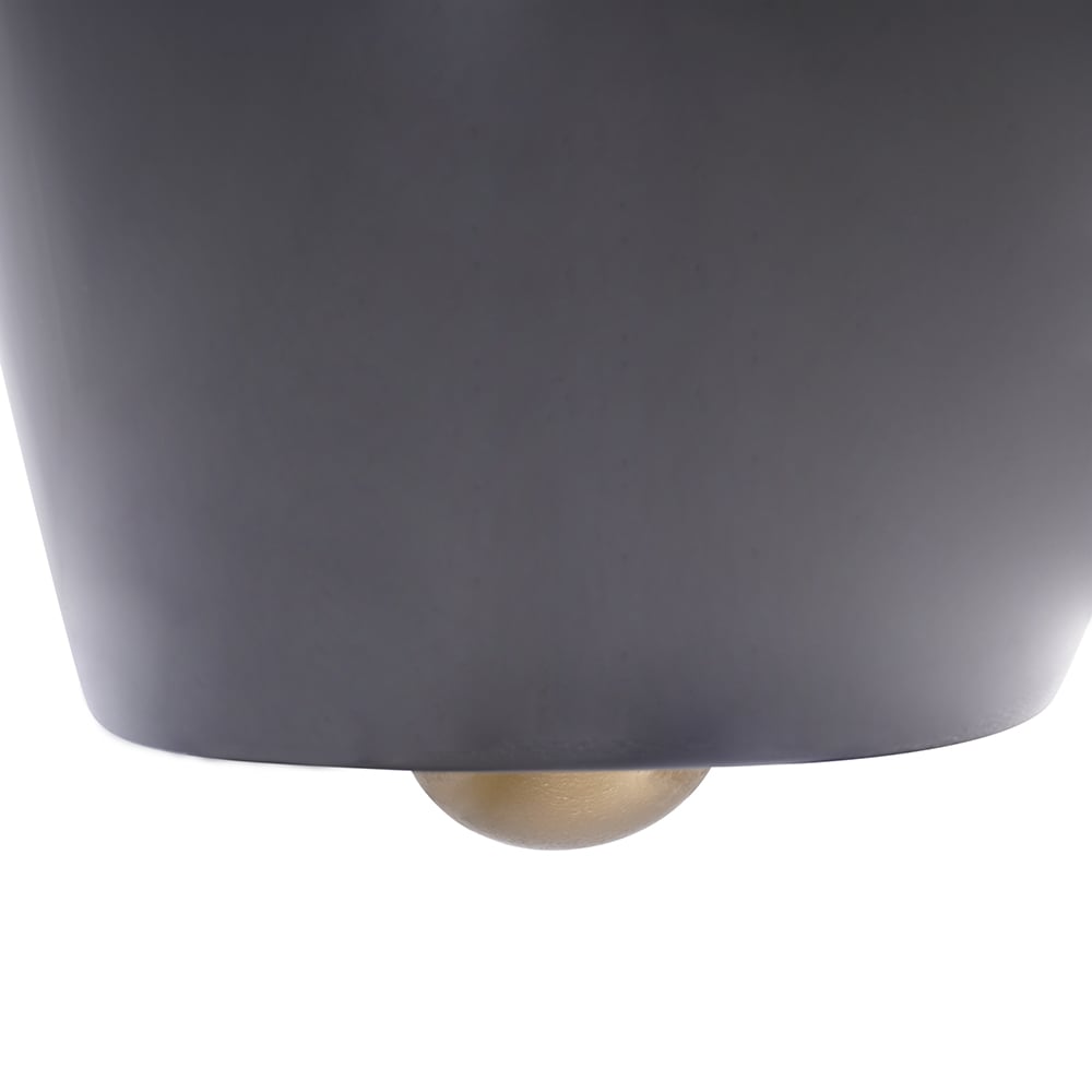 Luxury Round Wall-Mounted Toilet Rimless Flushing Ceramic in Black & Gold Rim - 