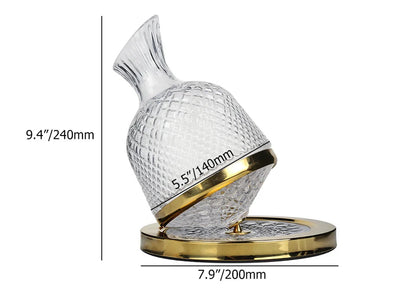 Luxury Tumbler Wine Decanter 360 Rotating Hand-Carved Diamond Creative Spin Decanter - Homary