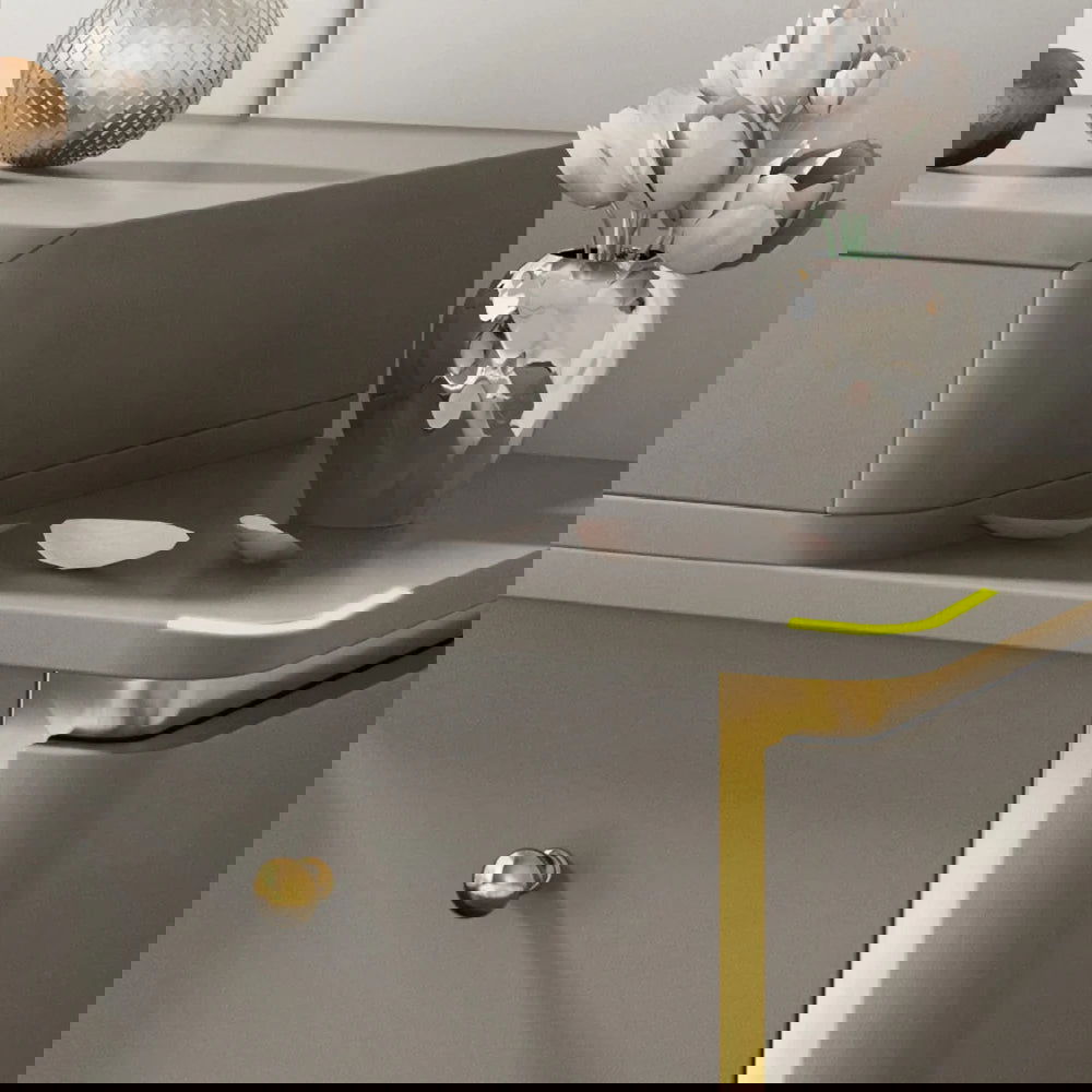 Makeup Vanity Set with Drawers Retractable Dressing Table Stool & Mirror Included - 