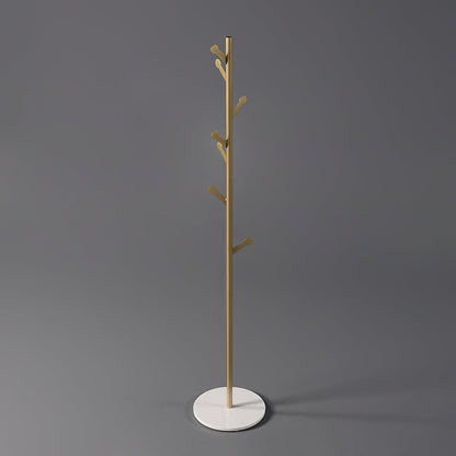 Marble Freestanding Clothing Rack Gold with Hooks for Bedroom - 