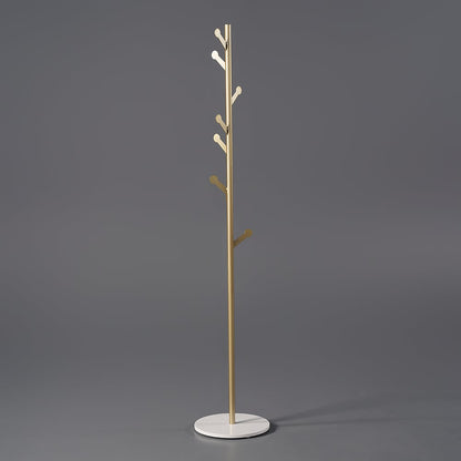 Marble Freestanding Clothing Rack Gold with Hooks for Bedroom - 