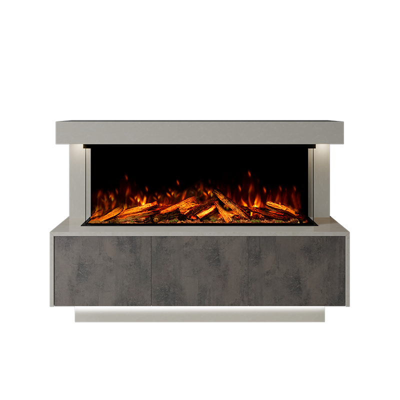 Geneva Suite 1250 3D Panoramic Marble Electric Fireplace - 