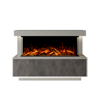 Geneva Suite 1250 3D Panoramic Marble Electric Fireplace - 