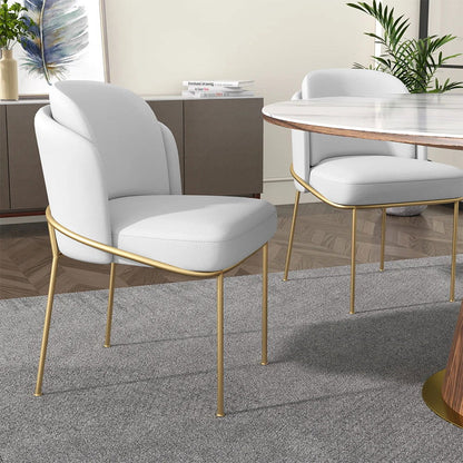 Mid-Century Modern 7 Piece Dining Room Sets 1200mm Round Dining Table White 6 Chairs - 