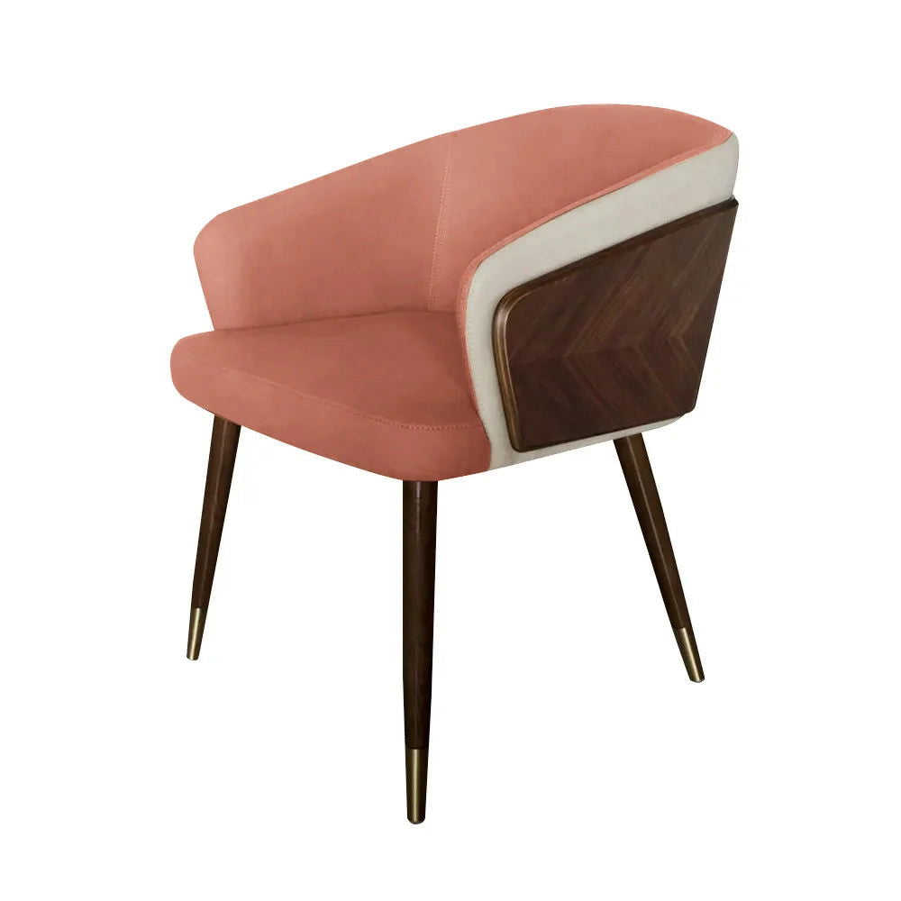 Mid-Century Modern Dining Chair Single Arm Chair Upholstered Leath-Aire - 