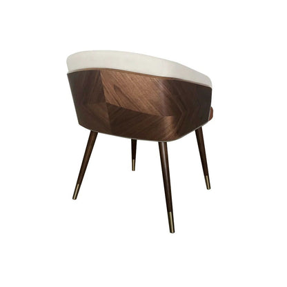 Mid-Century Modern Dining Chair Single Arm Chair Upholstered Leath-Aire - 