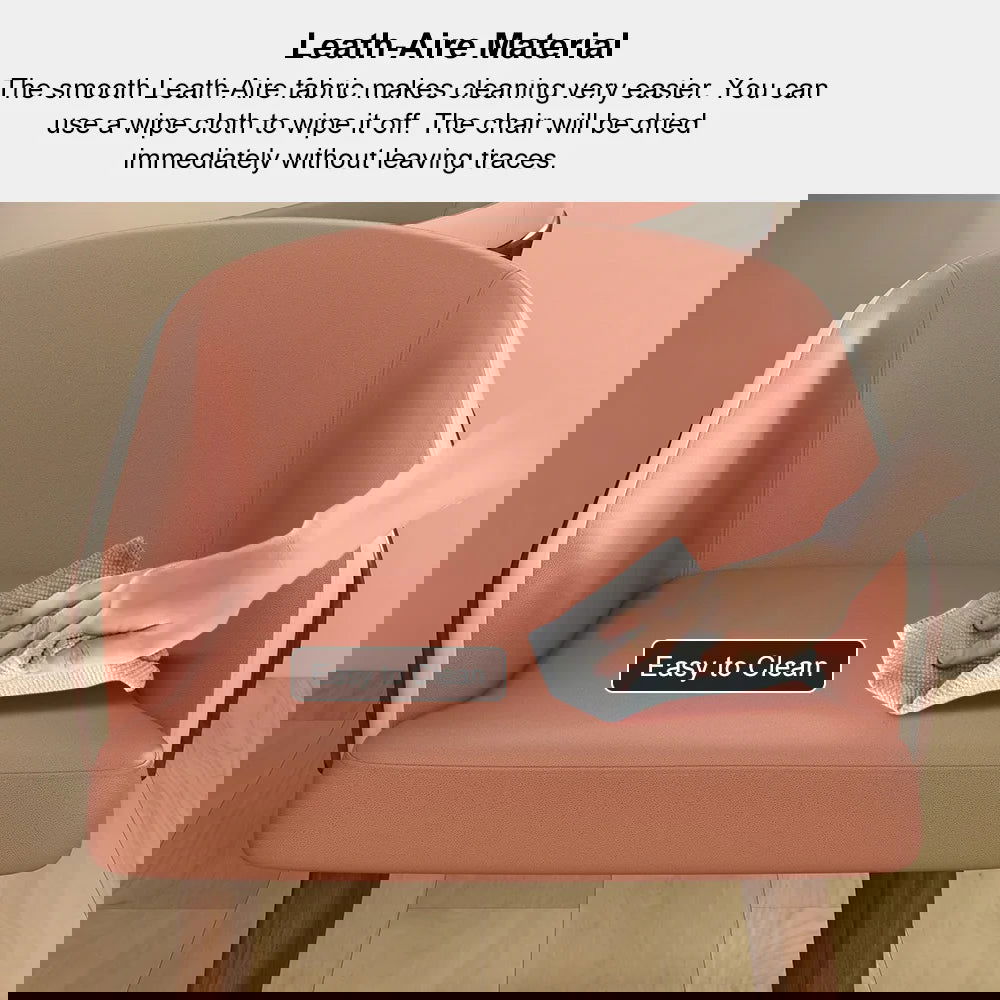 Mid-Century Modern Dining Chair Single Arm Chair Upholstered Leath-Aire - 